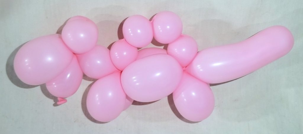 1本で作れる簡単なバルーンアートの恐竜