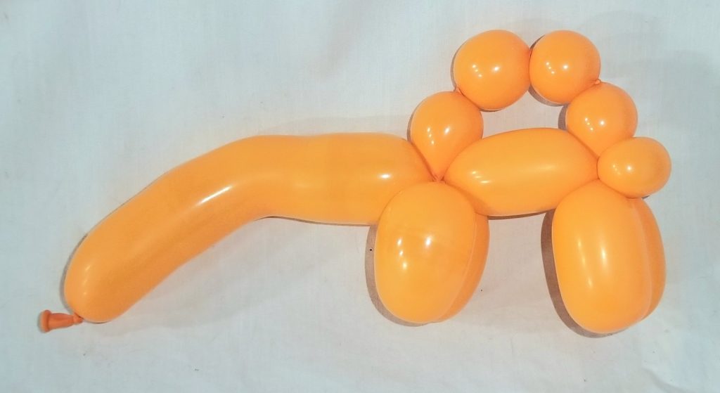 1本で作れる簡単なバルーンアートの恐竜(海外サイトで見つけたもの)