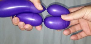 風船の結び方、途中でのタラコ結び