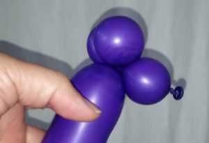 風船で2つのバブルを途中で作る方法