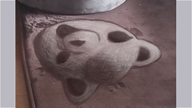 絵をリアルにしようと頑張ってみたものの、犬ではなくクマになってしまった( ̄▽ ̄;)